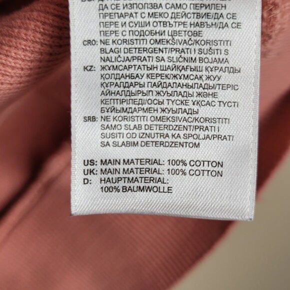 Adidas Originals Size M Thermal Sweatshirt With Pockets In Raw Peach Pink - Picture 11 of 12